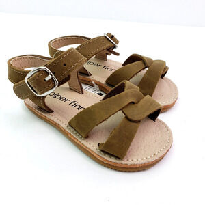 Piper Finn Baby Girl Size 5 Tan Brown Leather Casual Slingback Sandals